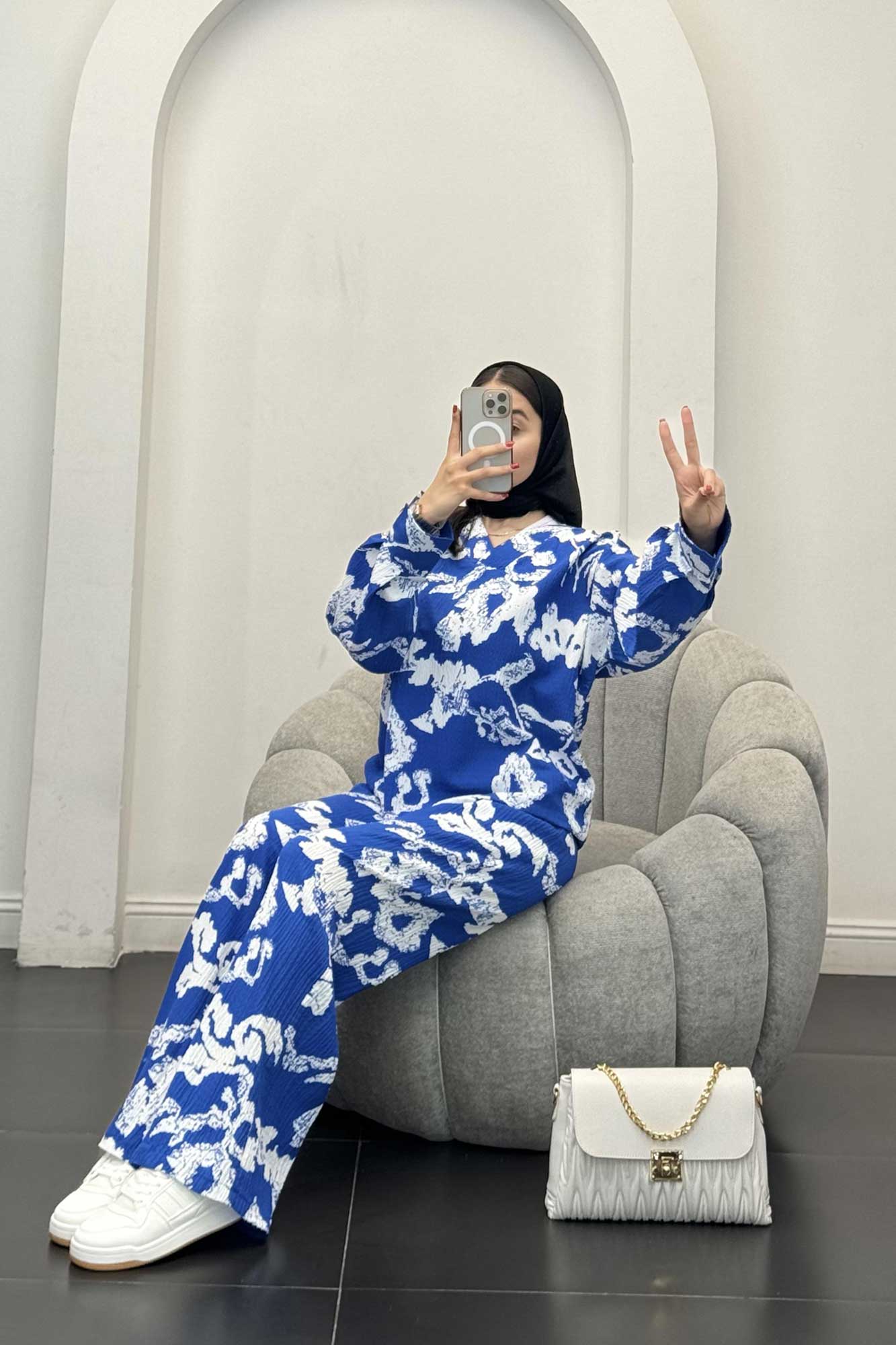 ست بلوز و شلوار یقه هفت کاملس