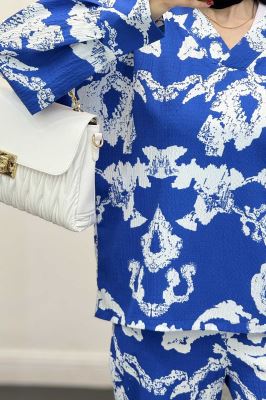 ست بلوز و شلوار یقه هفت کاملس