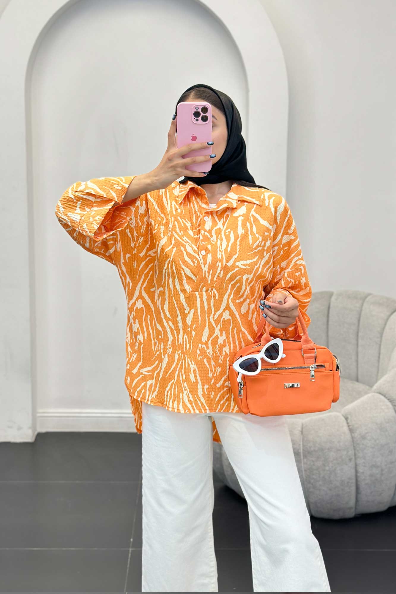 بلوز کاملس دو یقه پشت بلند