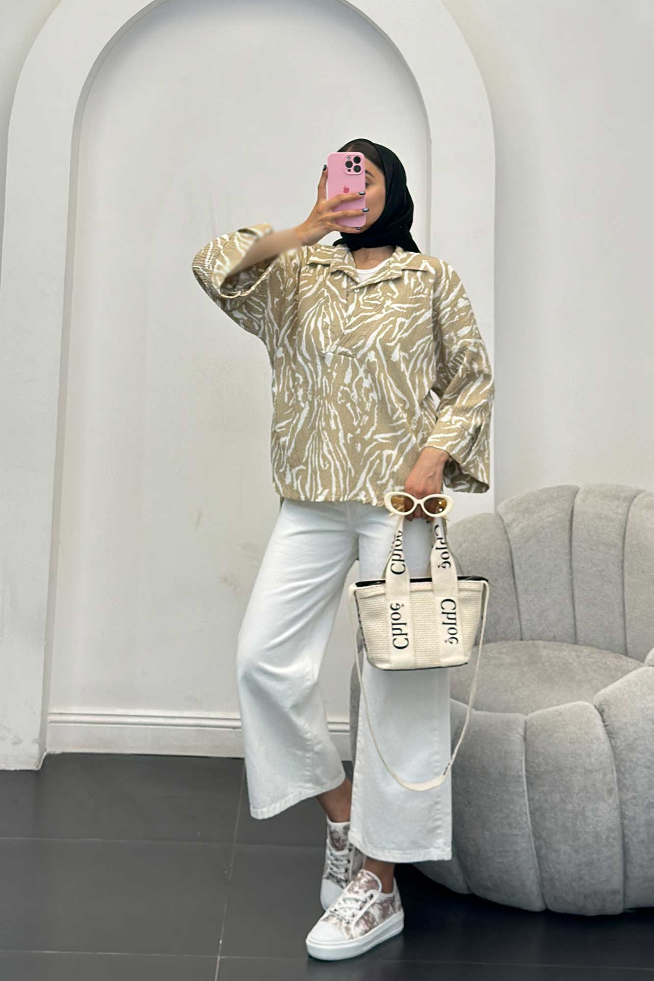 بلوز کاملس دو یقه پشت بلند