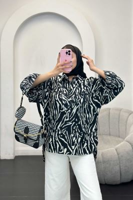 بلوز کاملس دو یقه پشت بلند