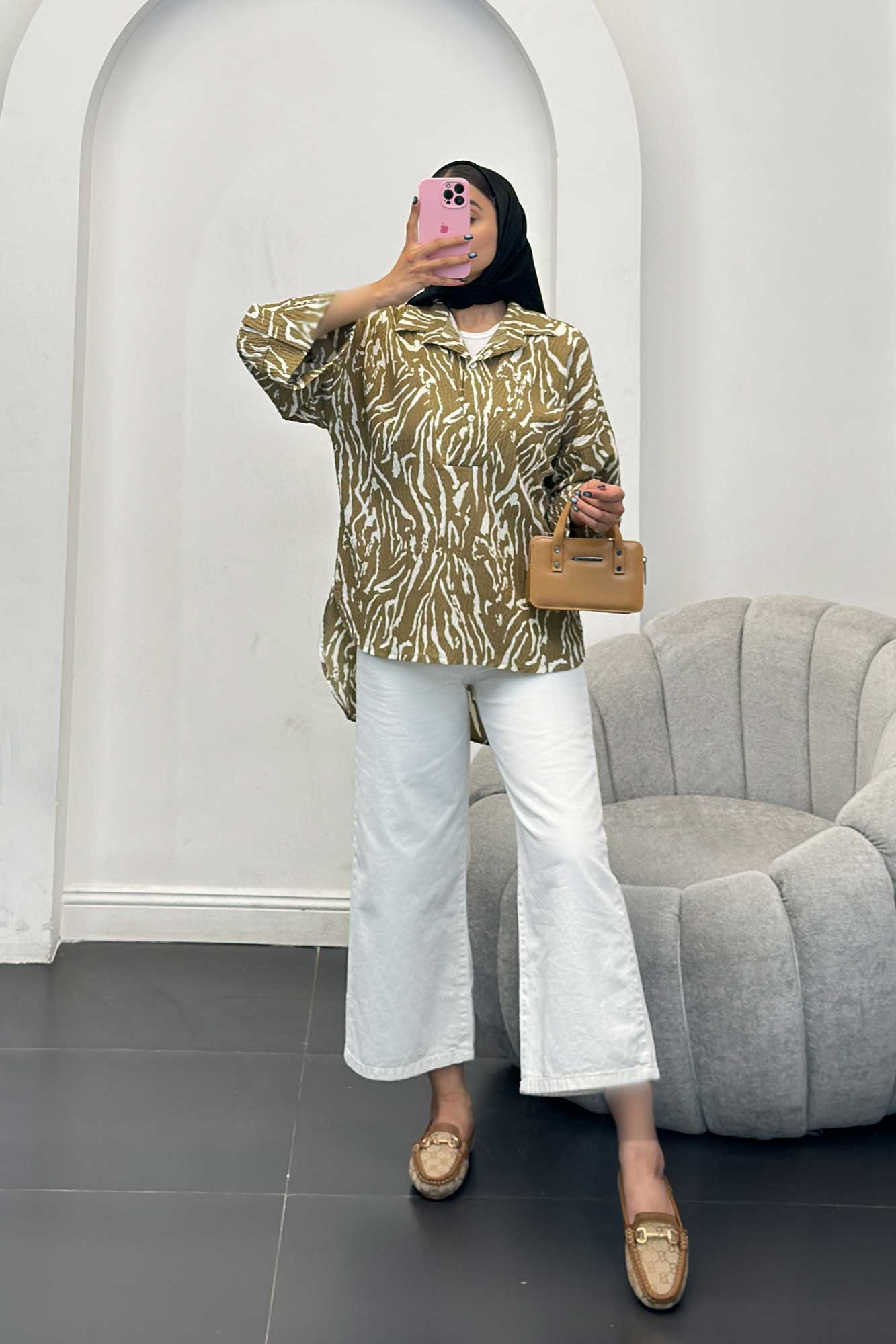 بلوز کاملس دو یقه پشت بلند