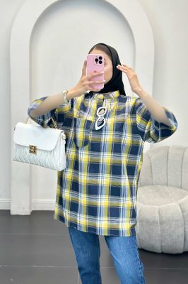 بلوز چهارخانه تک جیب