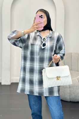 بلوز چهارخانه تک جیب