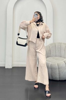 ست شومیز و شلوار دبل فیس پشت بلند