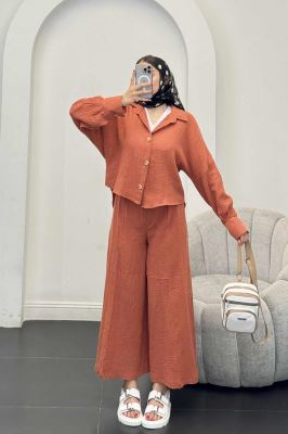 ست شومیز و شلوار دبل فیس پشت بلند