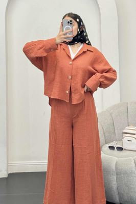 ست شومیز و شلوار دبل فیس پشت بلند