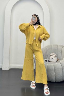 ست شومیز و شلوار دبل فیس پشت بلند