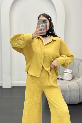 ست شومیز و شلوار دبل فیس پشت بلند