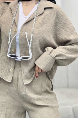 ست شومیز و شلوار دبل فیس پشت بلند