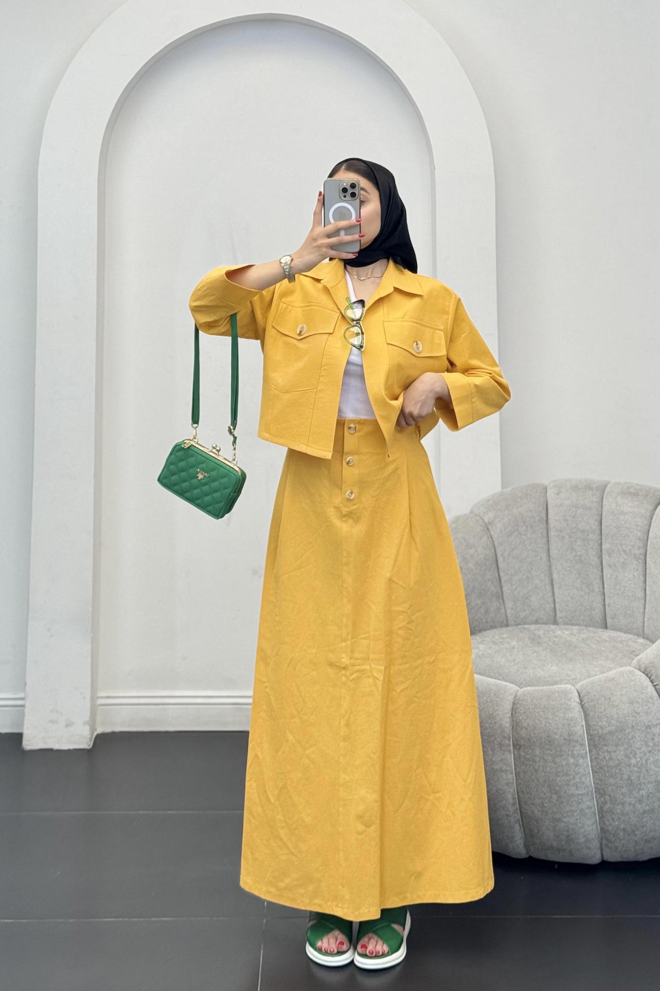 ست کت و دامن دو جیب تیتانیک