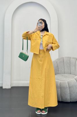 ست کت و دامن دو جیب تیتانیک