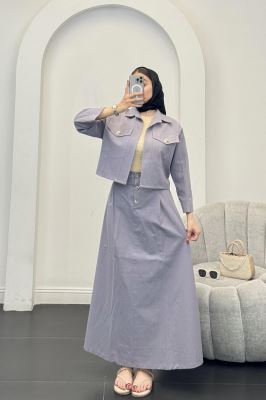 ست کت و دامن دو جیب تیتانیک