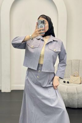 ست کت و دامن دو جیب تیتانیک