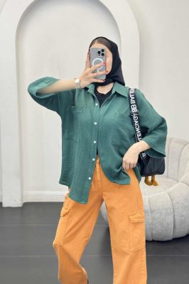 شومیز دبل فیس دو جیب