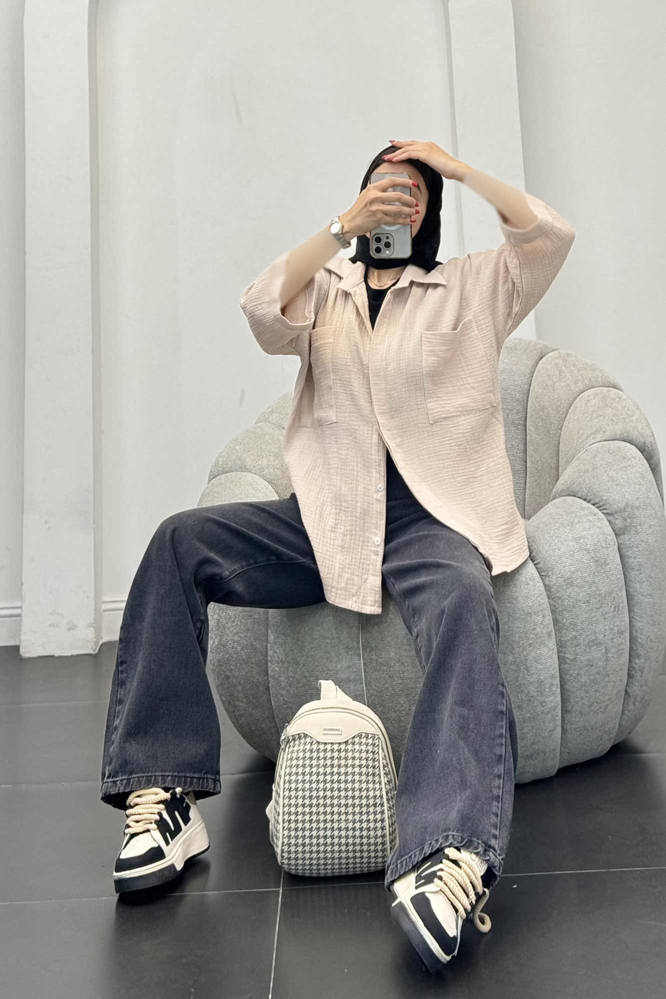 شومیز دبل فیس دو جیب