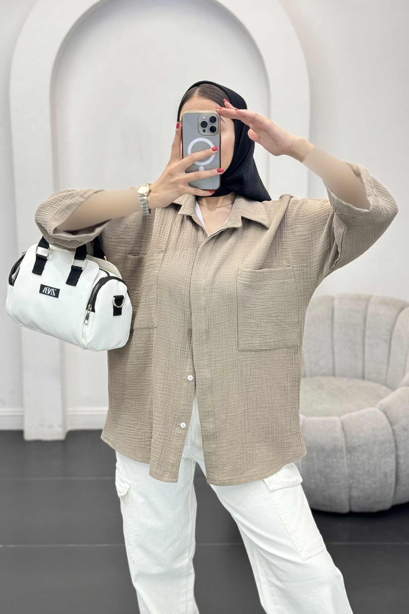 شومیز دبل فیس دو جیب