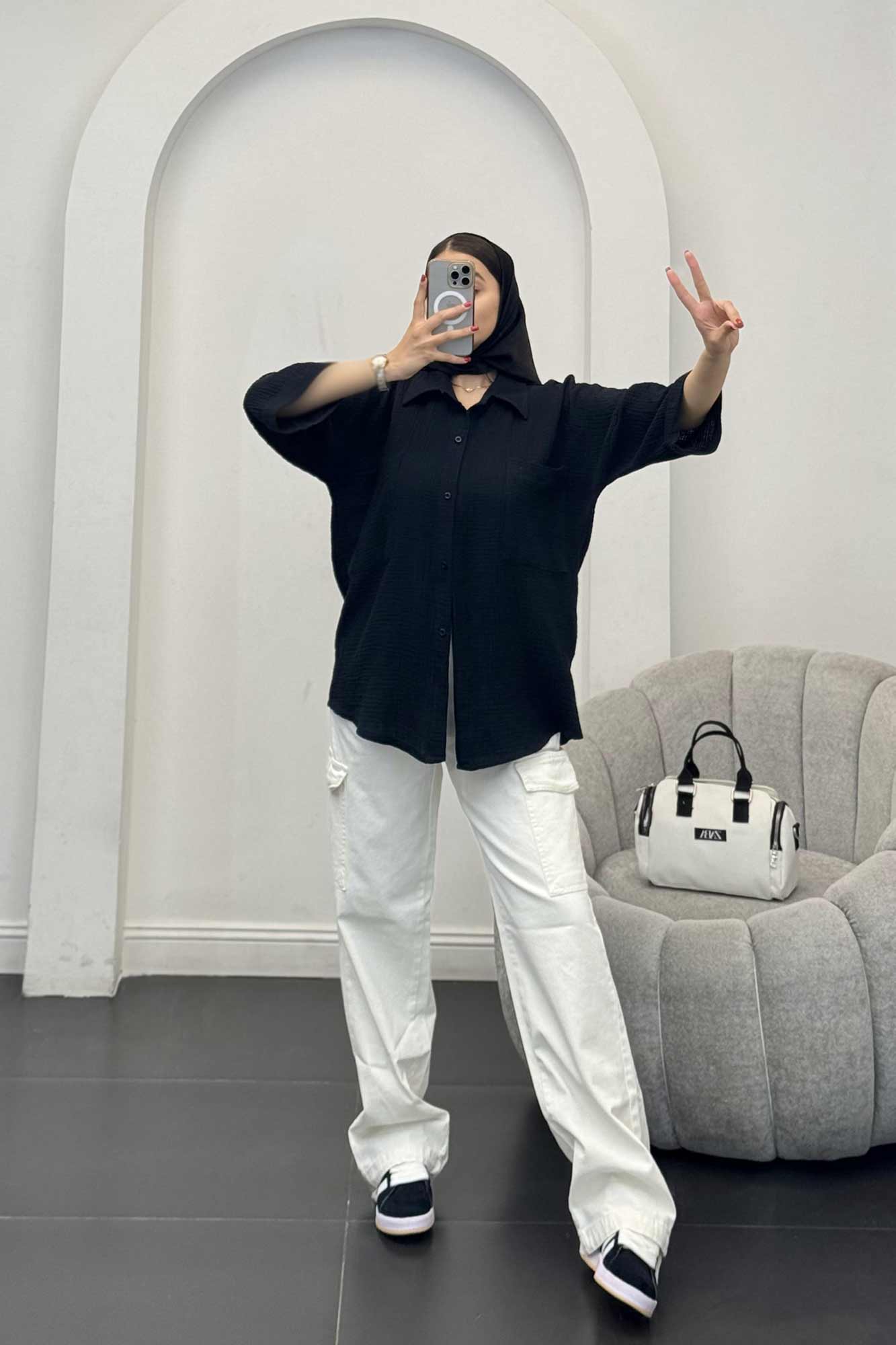 شومیز دبل فیس دو جیب