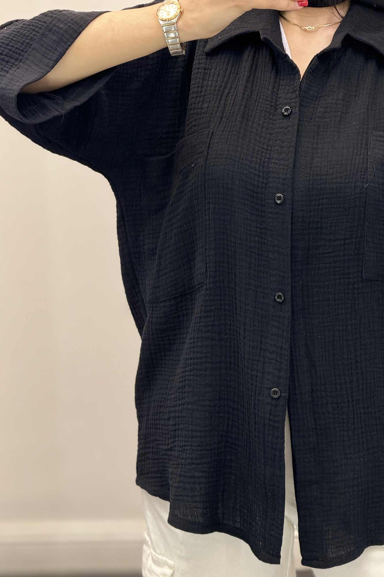 شومیز دبل فیس دو جیب