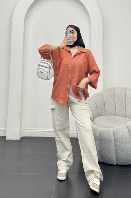 شومیز دبل فیس دو جیب