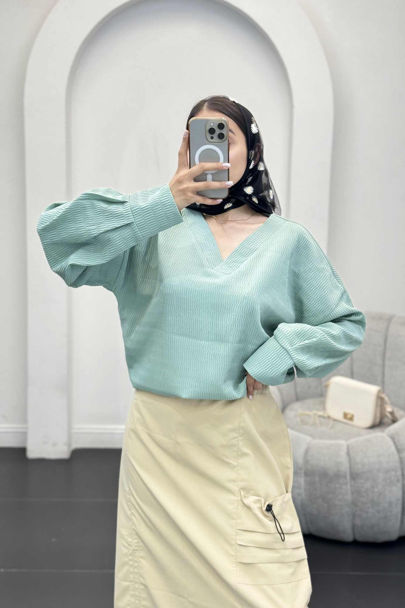 بلور یقه هفت السا آستین پیله