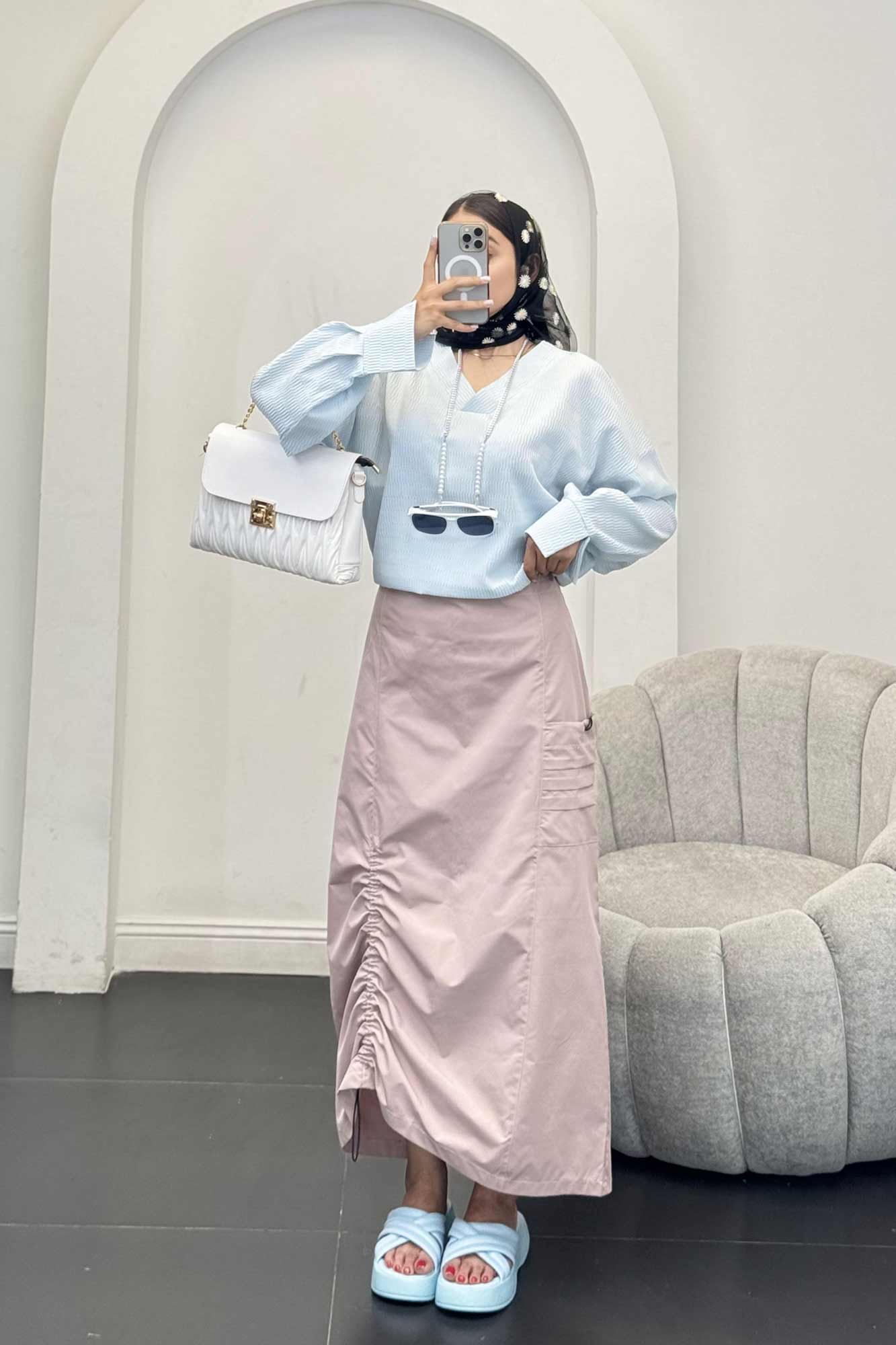 بلور یقه هفت السا آستین پیله