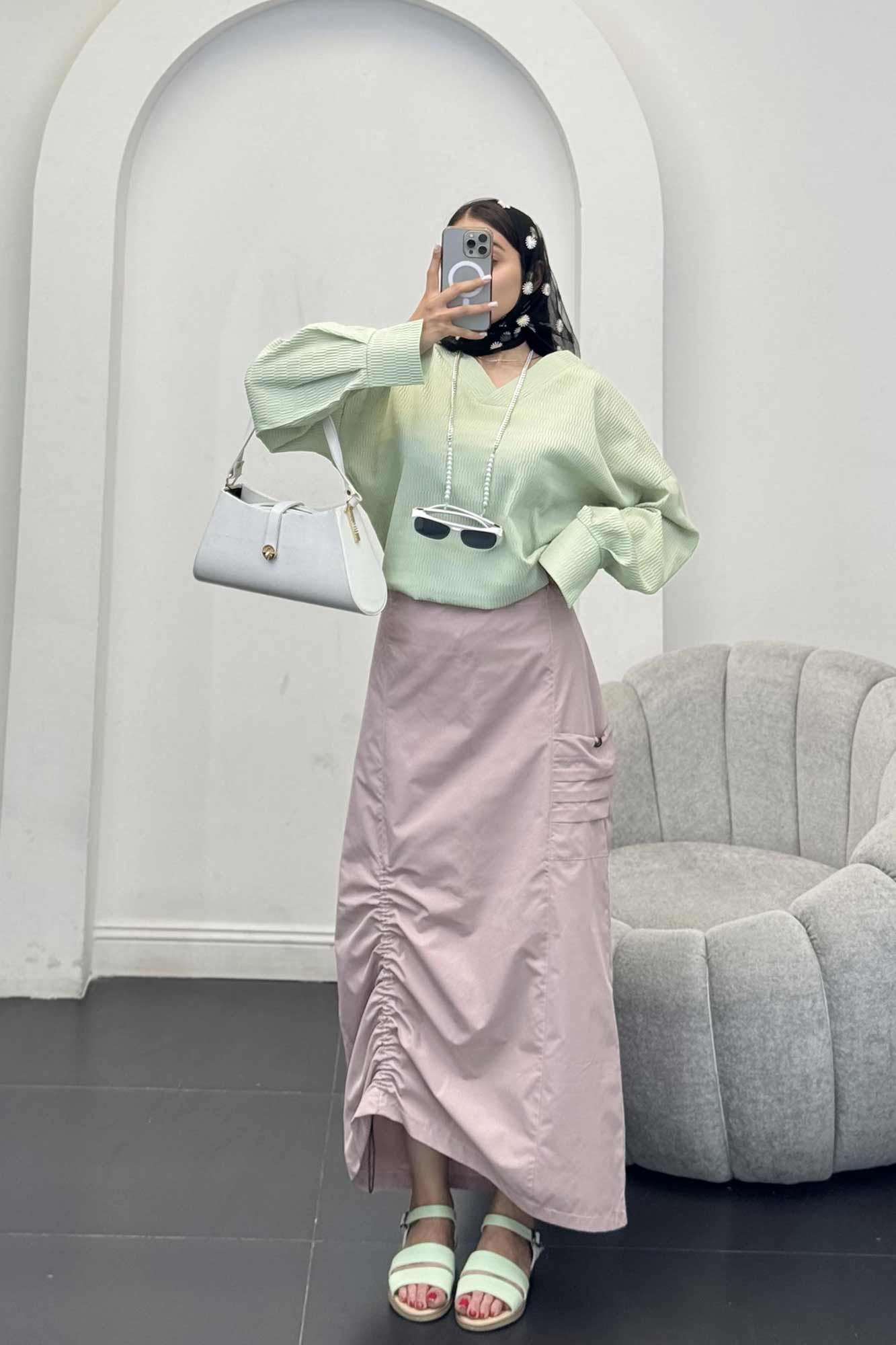 بلور یقه هفت السا آستین پیله