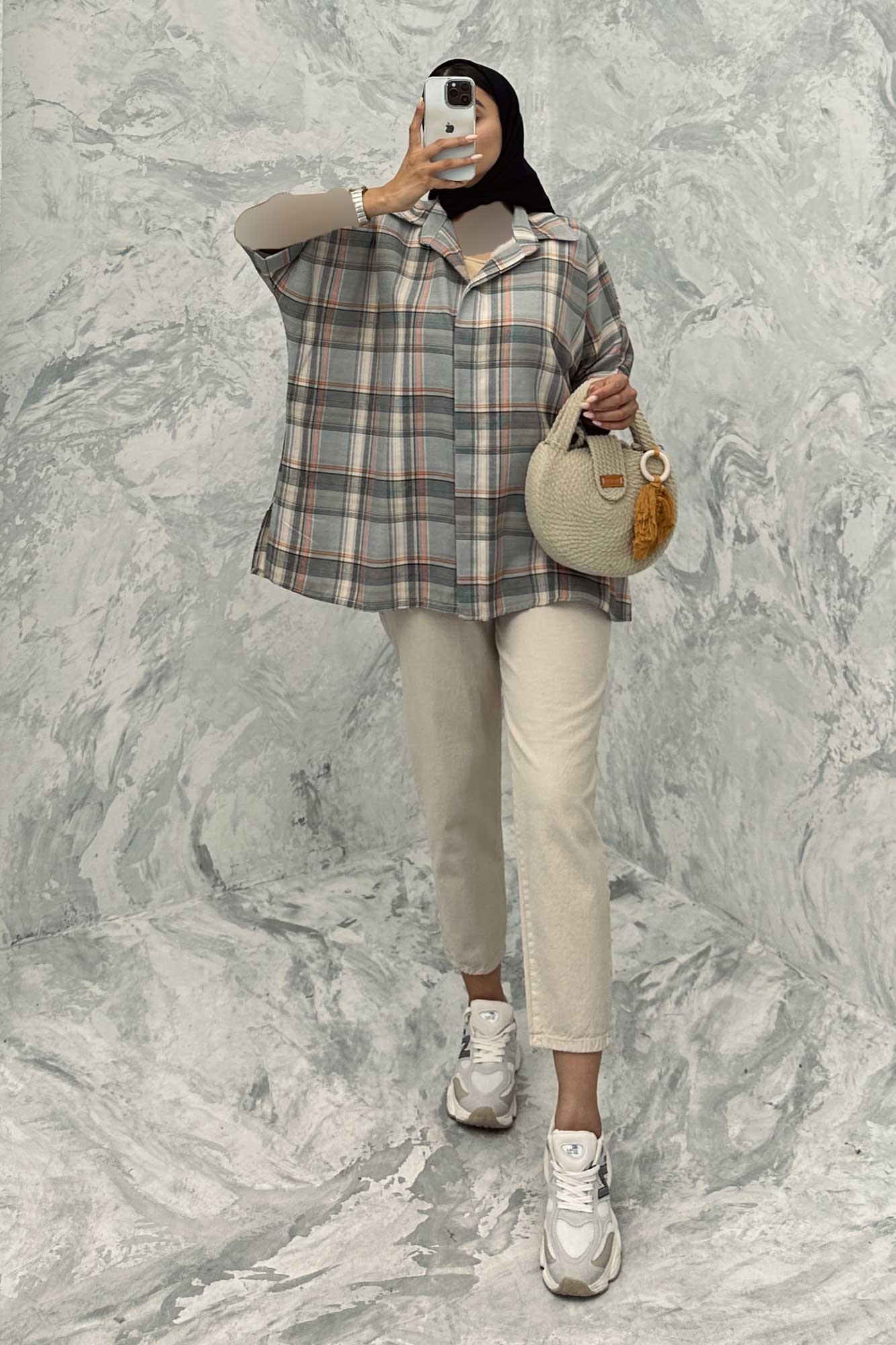 شومیز چهارخانه ساده