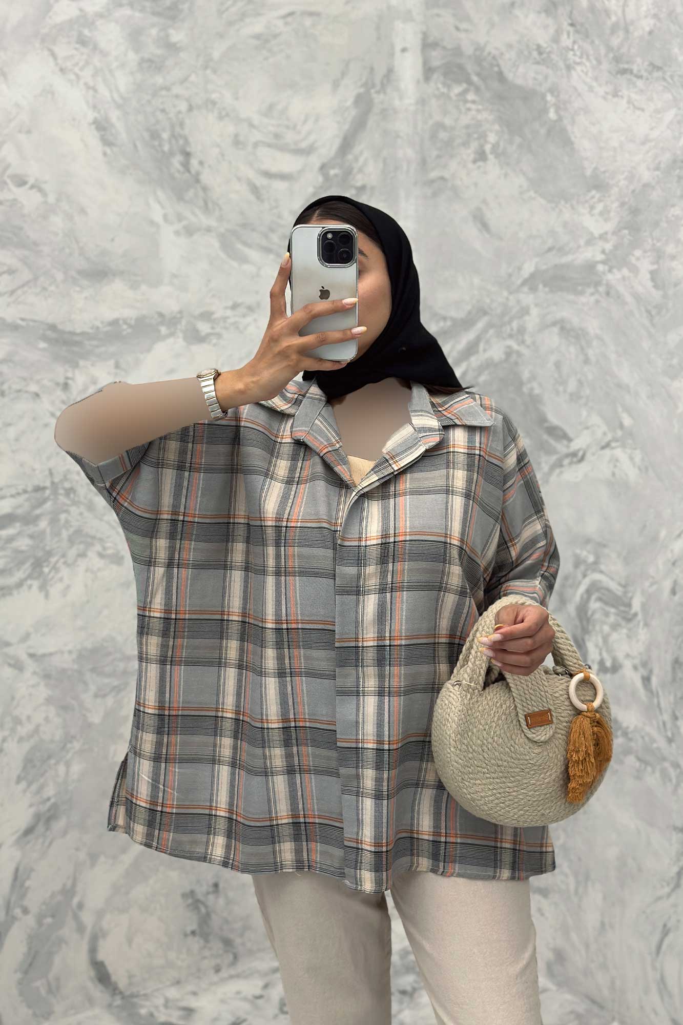 شومیز چهارخانه ساده