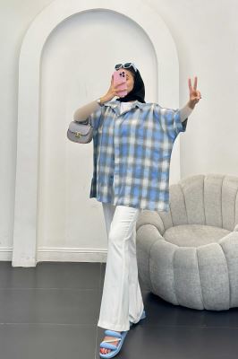 شومیز چهارخانه ساده