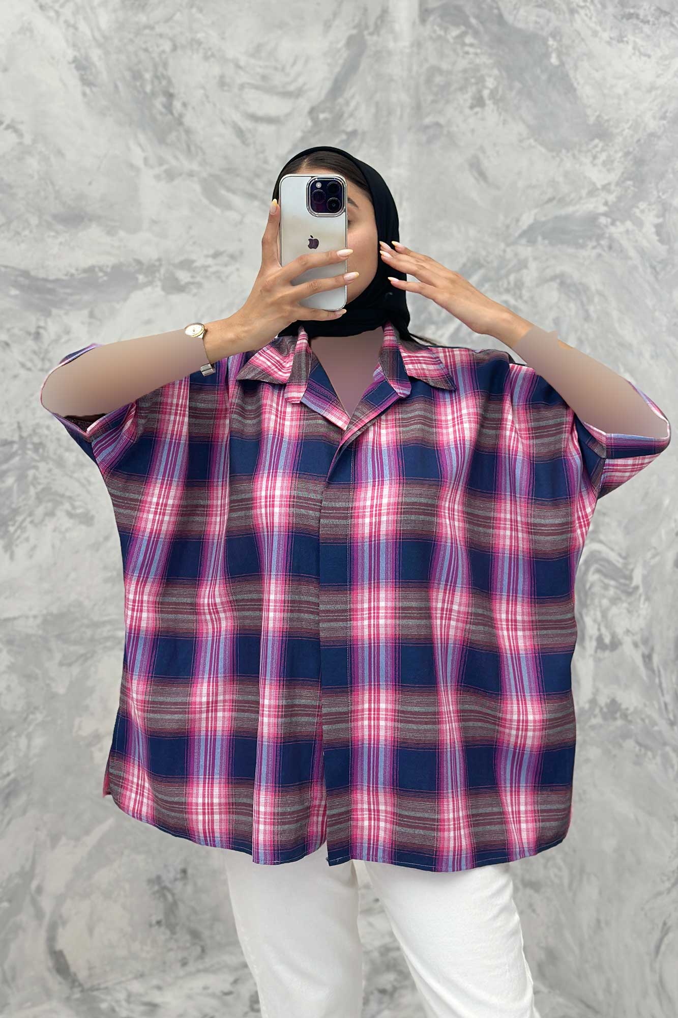 شومیز چهارخانه ساده