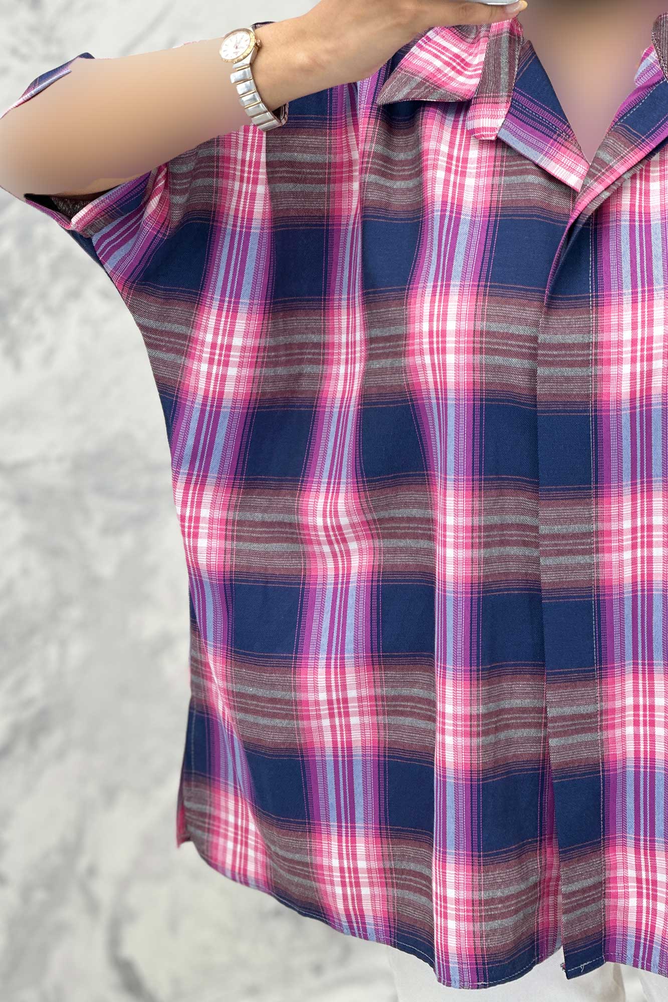 شومیز چهارخانه ساده