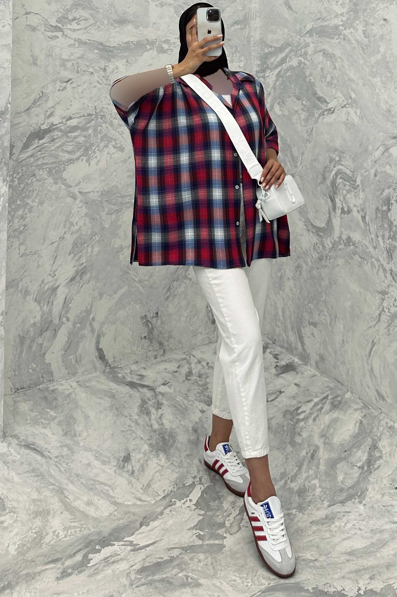 شومیز چهارخانه ساده