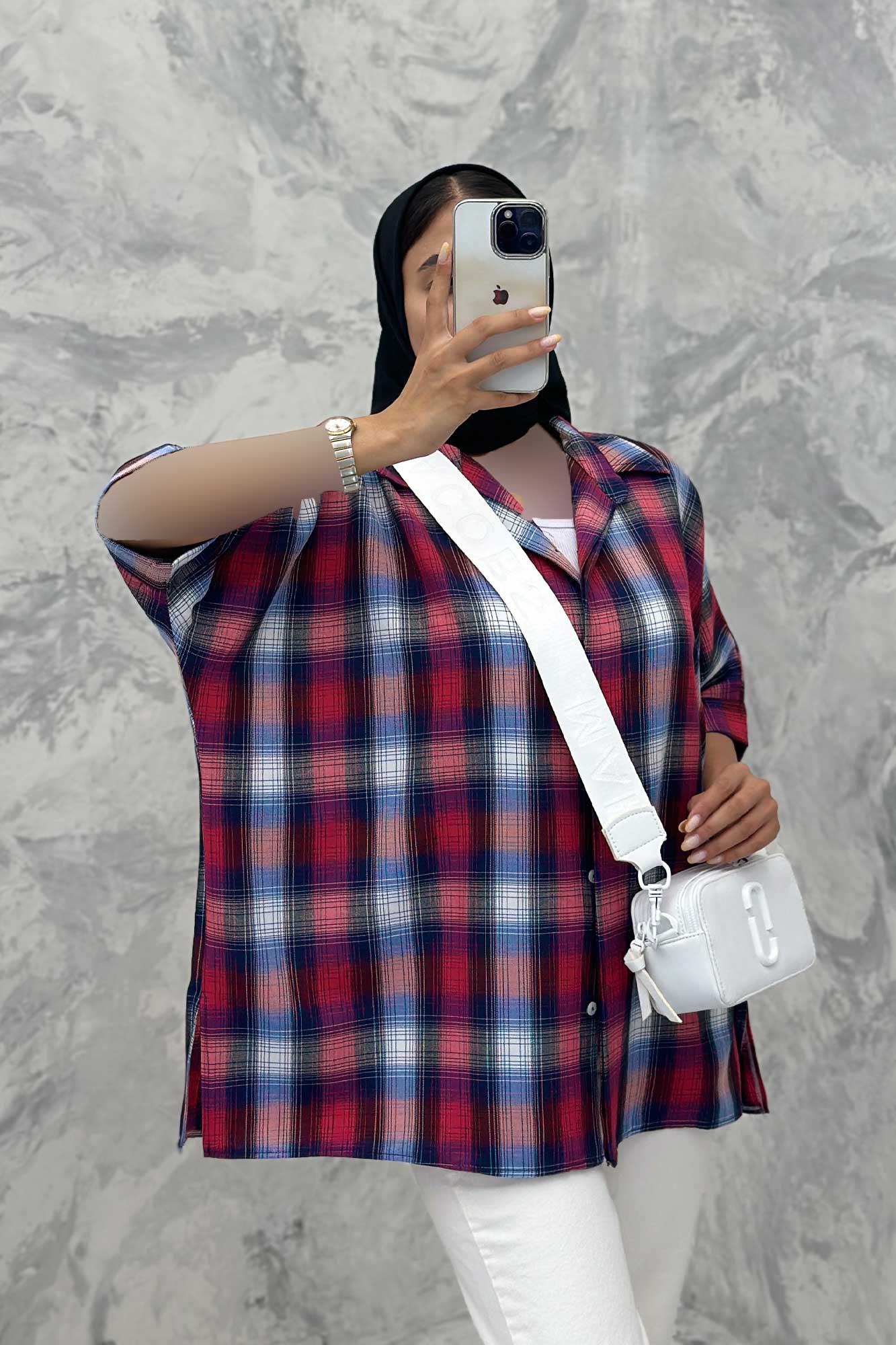 شومیز چهارخانه ساده