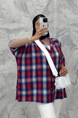 شومیز چهارخانه ساده