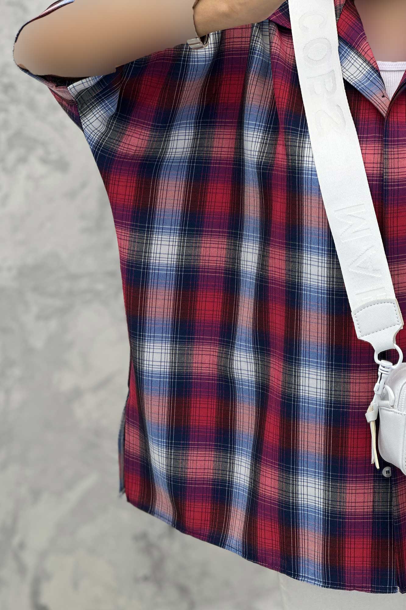 شومیز چهارخانه ساده