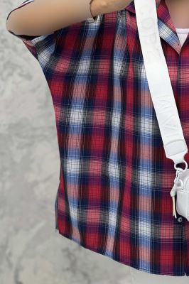 شومیز چهارخانه ساده