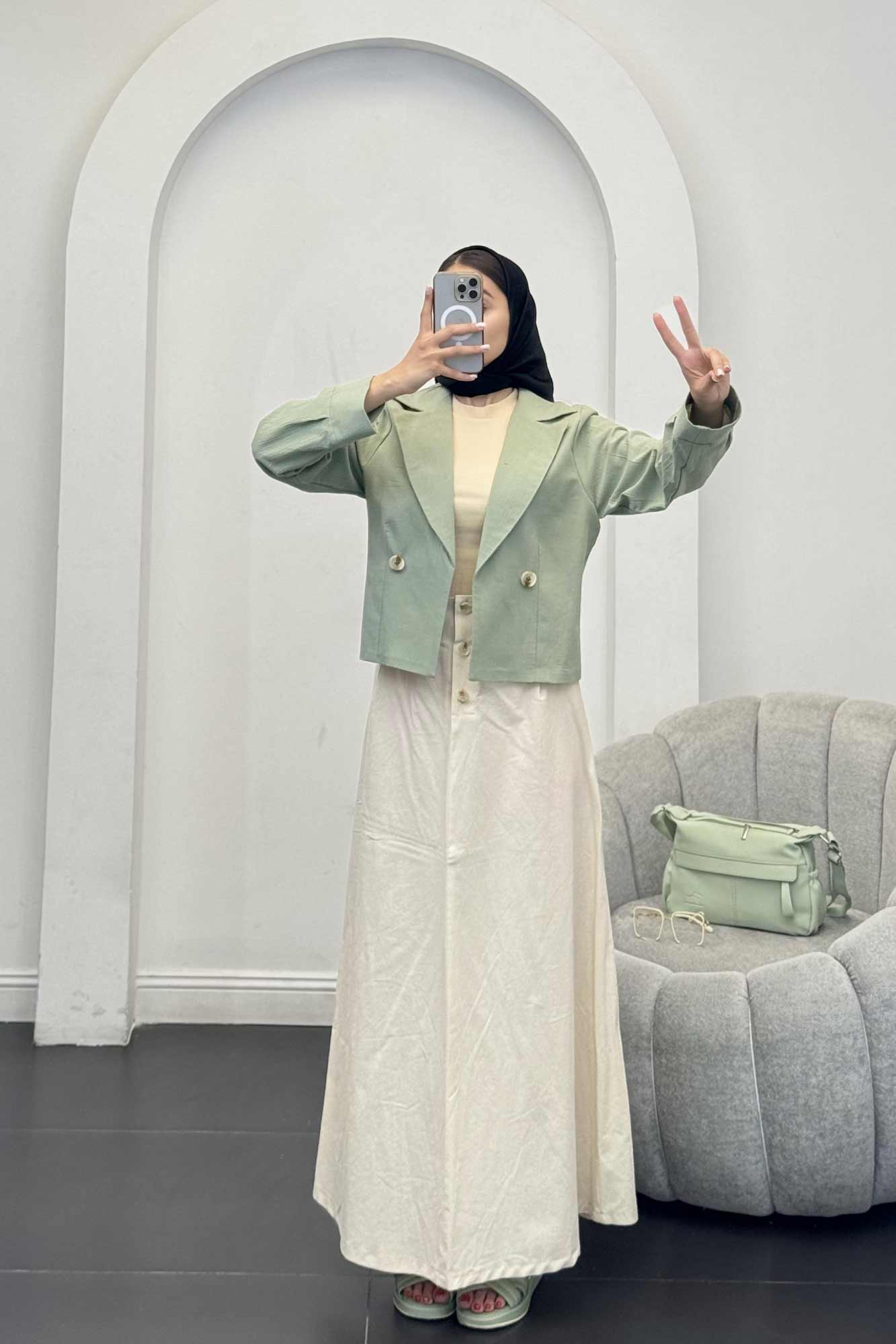 ست کت و دامن بلند سوفی