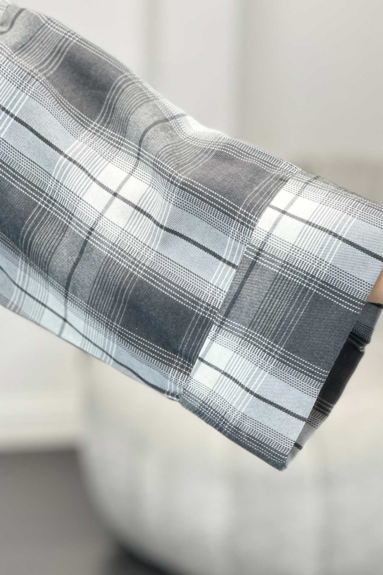 بلوز چهارخانه تک جیب پایین چاکدار