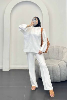 ست بلوز و شلوار بابوس دو دکمه