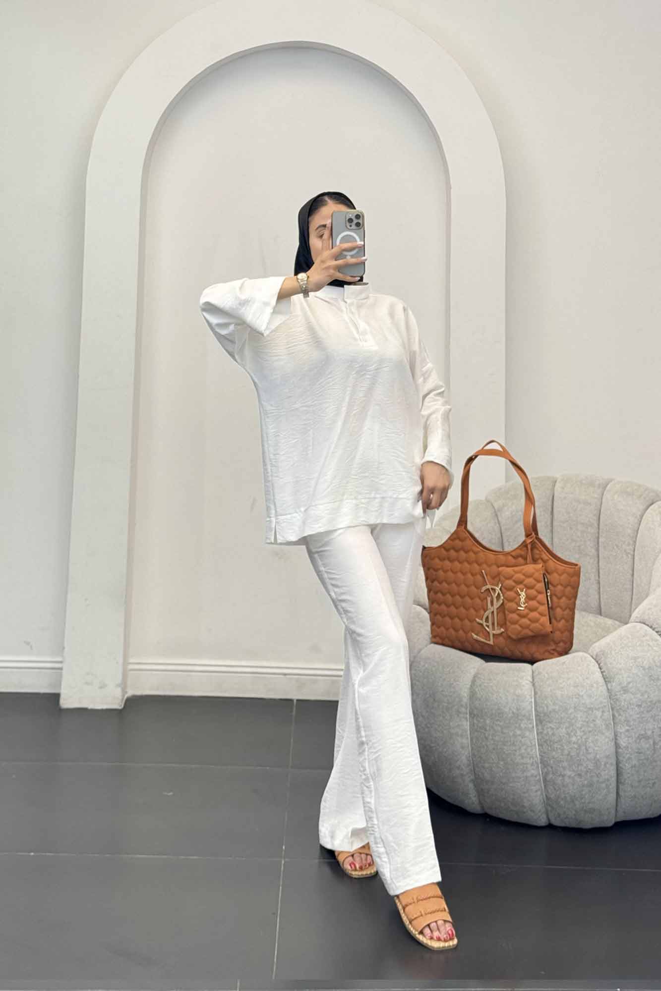 ست بلوز و شلوار بابوس دو دکمه