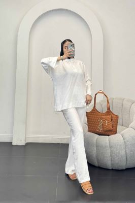 ست بلوز و شلوار بابوس دو دکمه