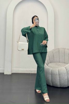 ست بلوز و شلوار بابوس دو دکمه