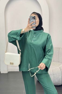 ست بلوز و شلوار بابوس دو دکمه