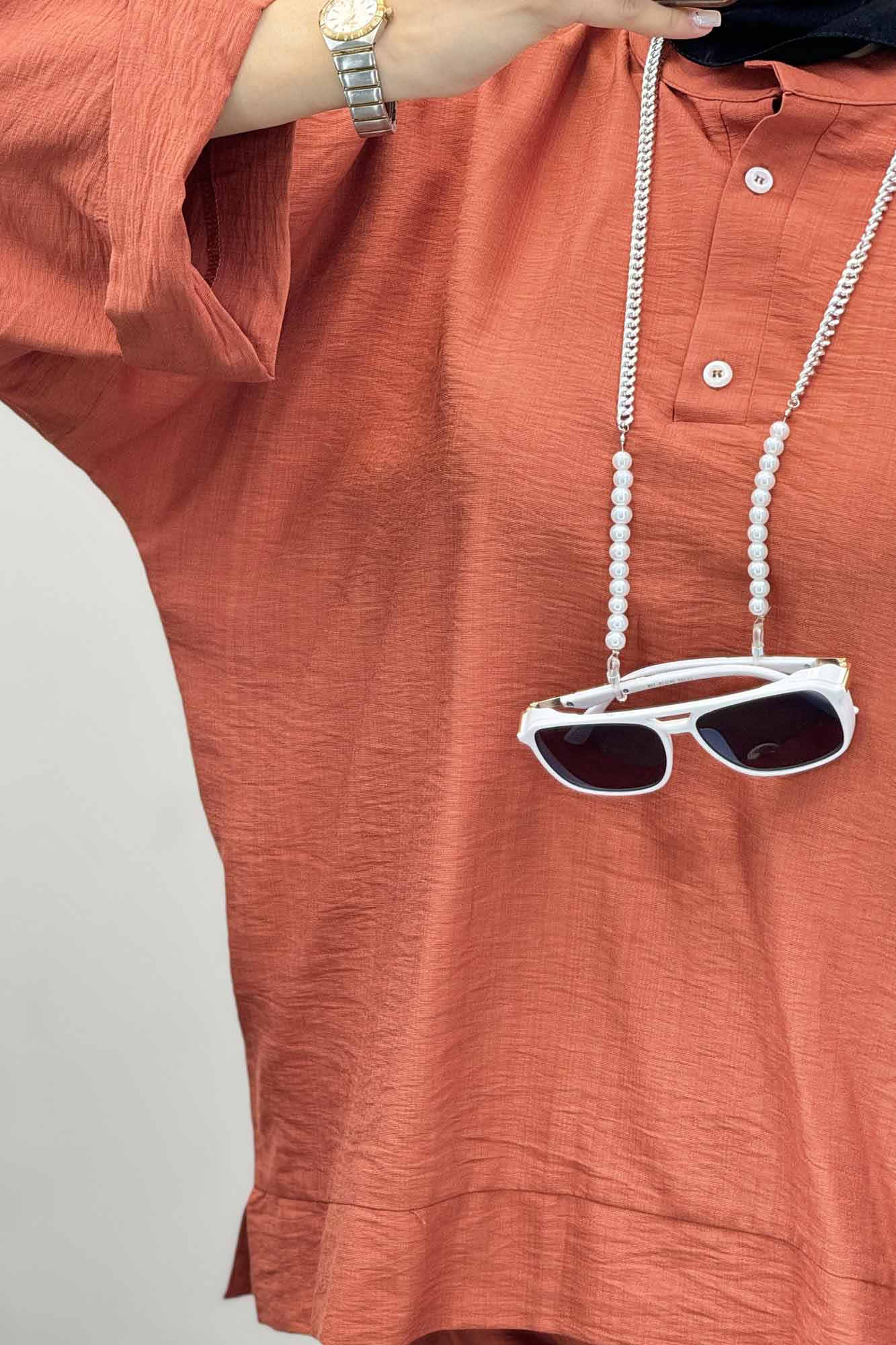 ست بلوز و شلوار بابوس دو دکمه