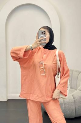 ست بلوز و شلوار بابوس دو دکمه