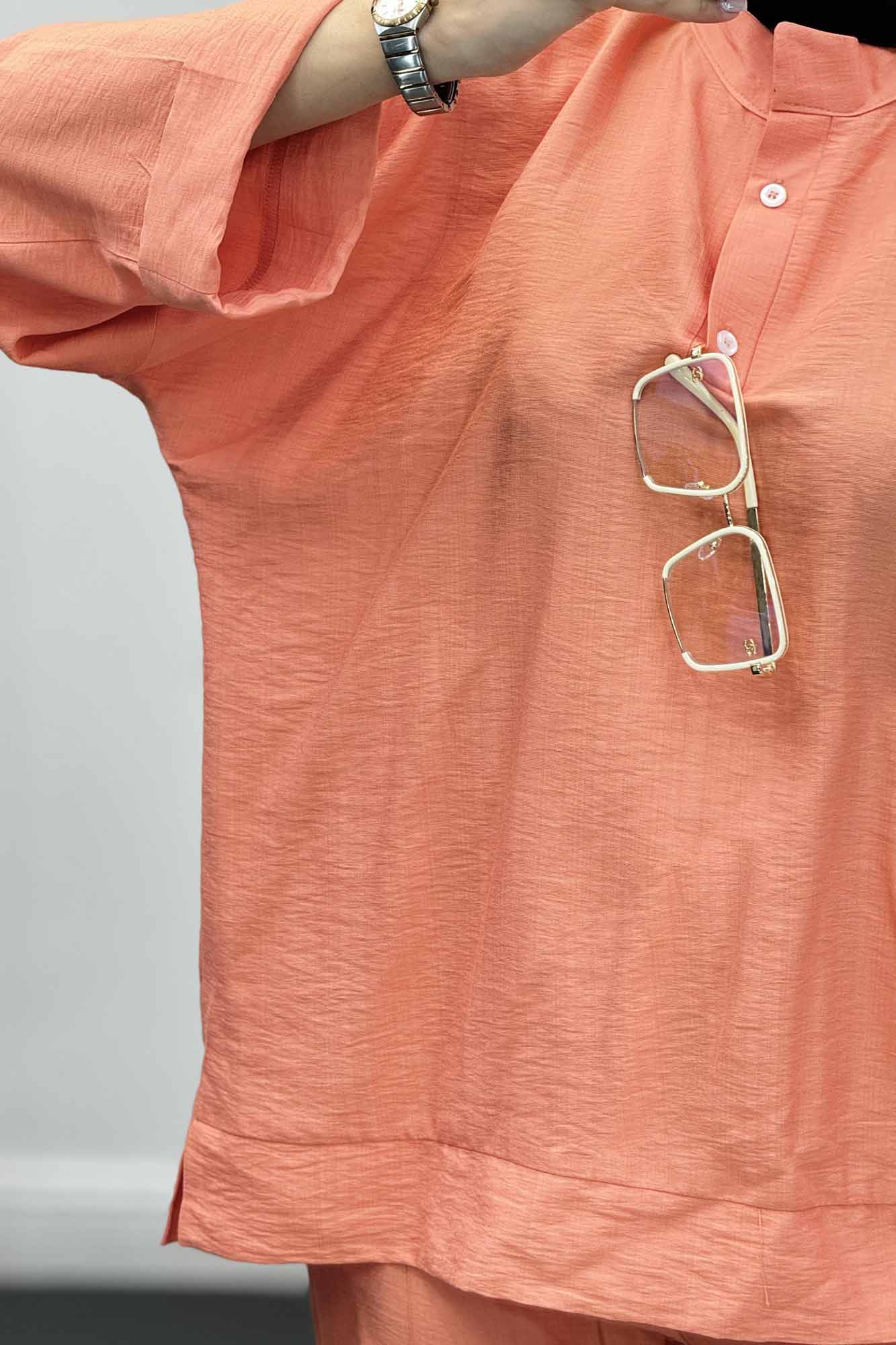 ست بلوز و شلوار بابوس دو دکمه