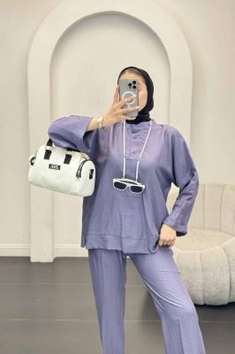 ست بلوز و شلوار بابوس دو دکمه