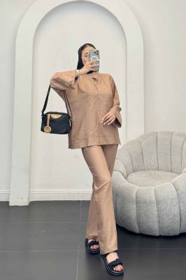 ست بلوز و شلوار بابوس دو دکمه