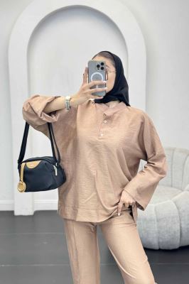 ست بلوز و شلوار بابوس دو دکمه